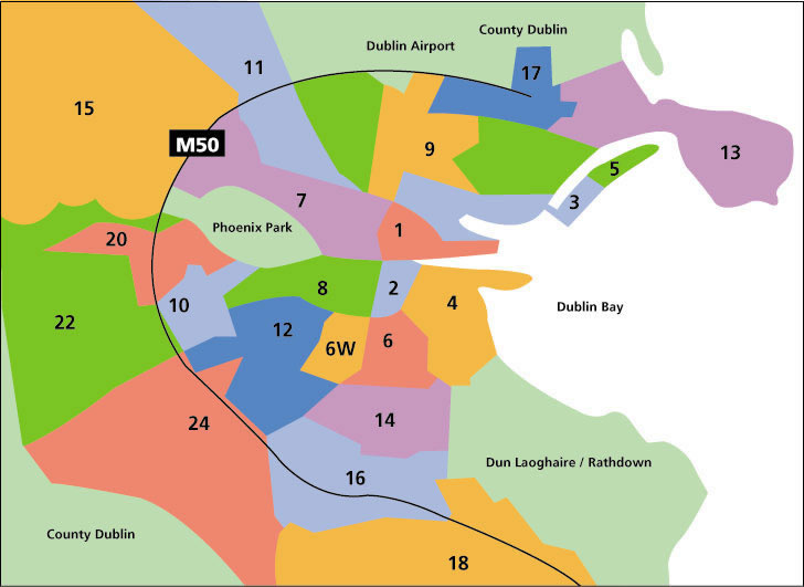 Dublin 各區域地圖